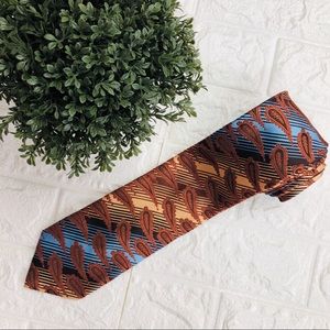 NWOT BRUNO CONTE CLASSIC BROWN PAISLEY PRINT TIE